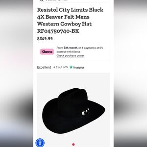 Resitol "City Limits" (Black) 4x Beaver Hat
